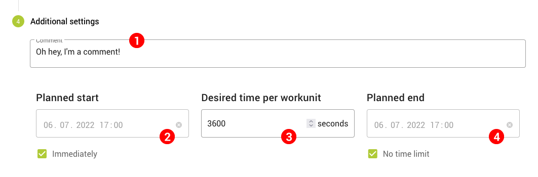 Additional settings